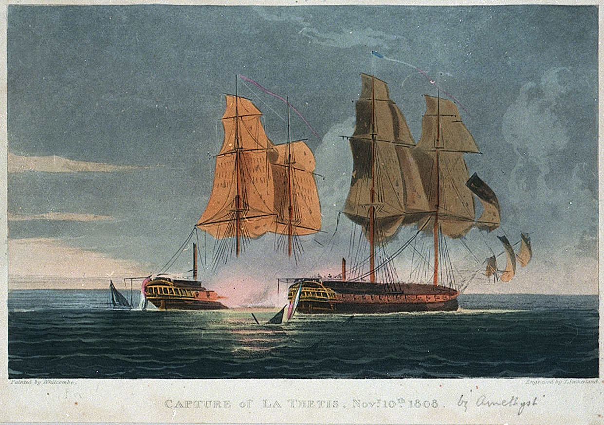 1811 - HMS Amethyst wrecked in Jennycliff Bay