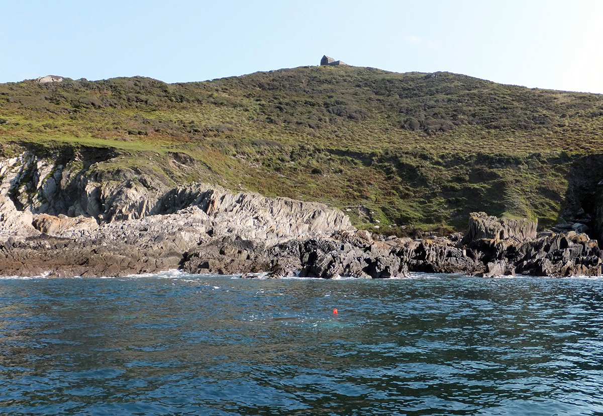 The location of the Taxiarchos wreck on Rame Head